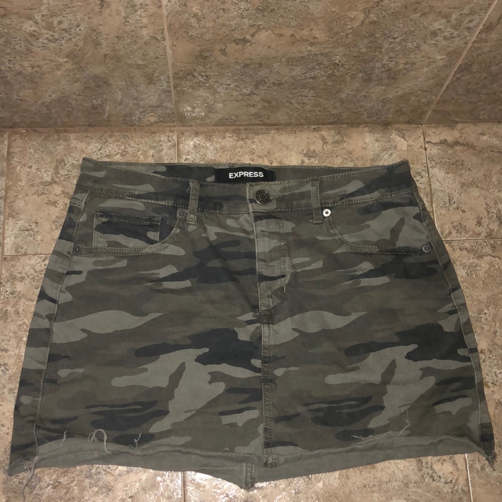 Express Army fatigue mini skirt